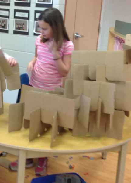 hand made restaurant with cardboard pieces